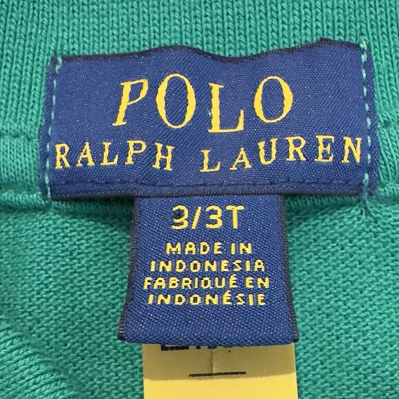 Polo Ralph Lauren Polo Shirt 3T Toddler Blue Green Big Pony Logo Embroidered - Picture 3 of 9